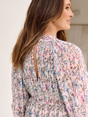 Vestido largo de chifón plisado de Cotton Traders - Imagen 4 de 4