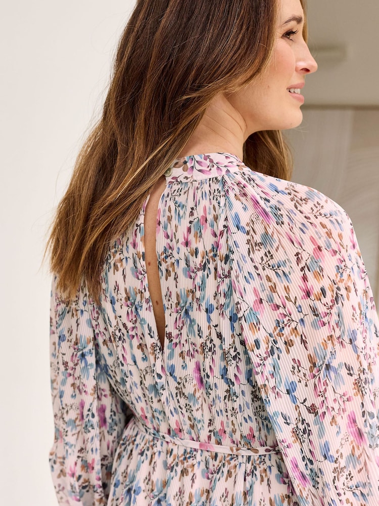 Vestido largo de chifón plisado de Cotton Traders - Imagen 4 de 4