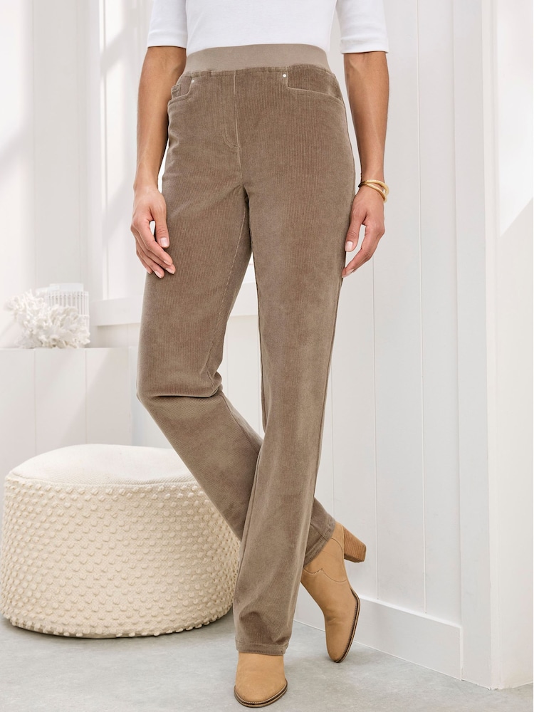 Cotton Traders Dark Chestnut Brown Premium Pull On Cord Trousers 27 - Image 3 of 3 Cotton Traders Dark Chestnut Brown Premium Pull On Cord Trousers 27 - Image 3 of 3