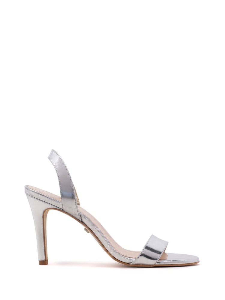 Mint Velvet Silver Amara Heeled Sandals - Image 1 of 5