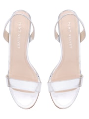 Mint Velvet Silver Amara Heeled Sandals - Image 4 of 5