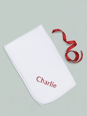 Babyblooms 100% Cotton Personalised Christmas Frankie Bear Soft Toy And Snuggle Wrap - Image 4 of 6