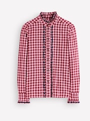 Boden Pink Sienna Frill Cotton Shirt - Image 6 of 6
