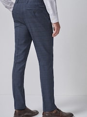 Mid Blue Slim Check Suit: Trousers - Image 3 of 6