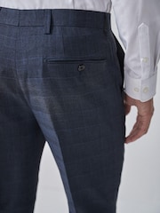 Mid Blue Slim Check Suit: Trousers - Image 5 of 6