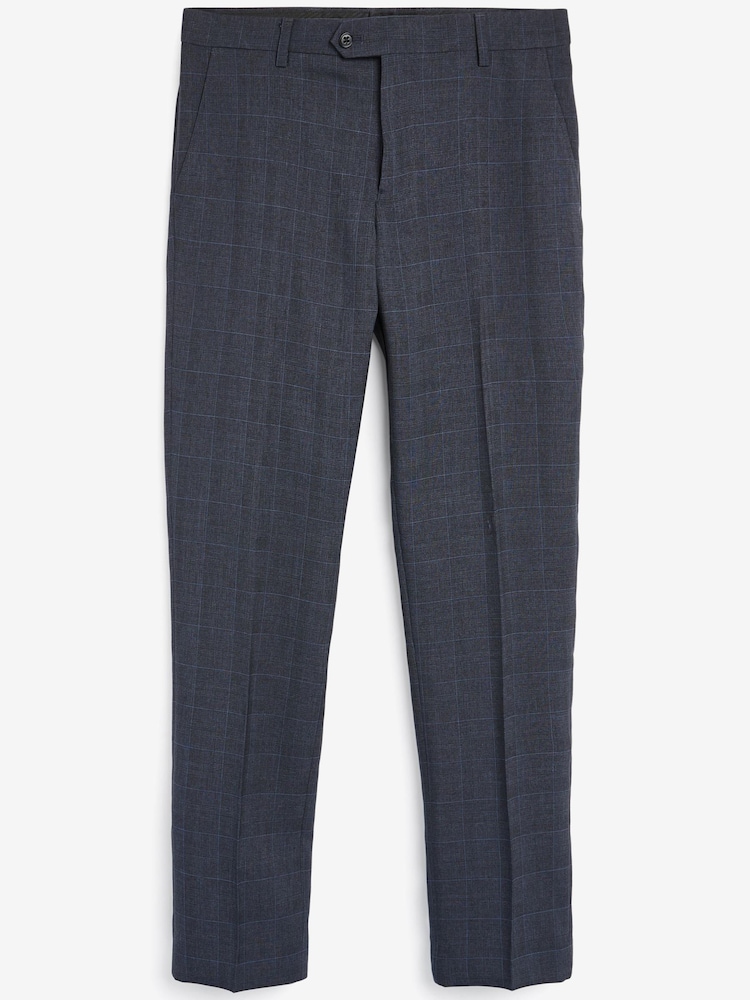 Mid Blue Slim Check Suit: Trousers - Image 6 of 6