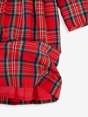 JoJo Maman Bébé Red Girls' Tartan Smocked Party Dress - Image 5 of 5