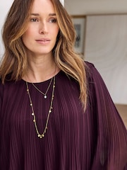 Cotton Traders Purple Pleated Chiffon Blouse - Image 4 of 4