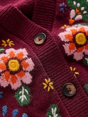 Boden Purple Ella Embroidered Knit Cardigan - Image 6 of 6