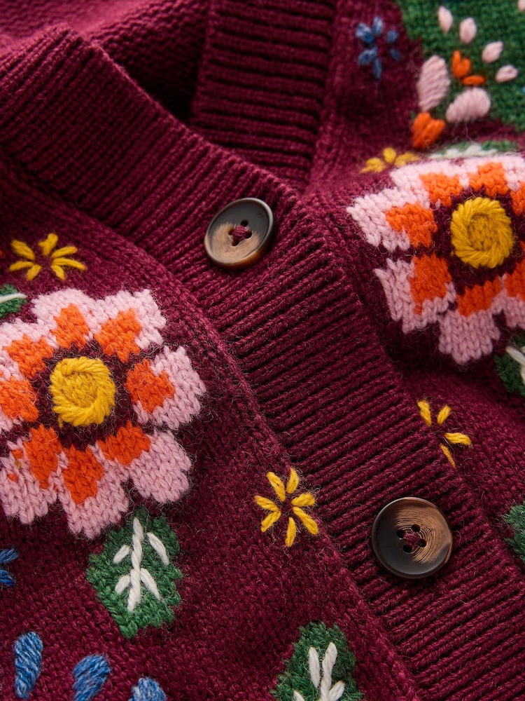 Boden Purple Ella Embroidered Knit Cardigan - Image 6 of 6 Boden Purple Ella Embroidered Knit Cardigan - Image 6 of 6