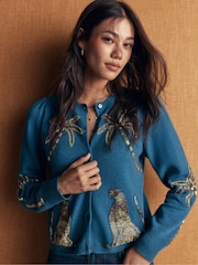 Boden Blue Ria Embellished Knit Cardigan - Image 1 of 6