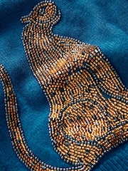 Boden Blue Ria Embellished Knit Cardigan - Image 6 of 6
