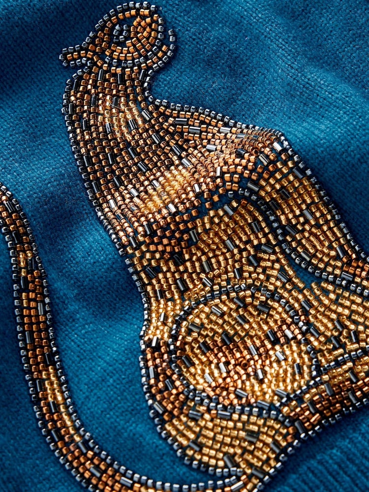 Boden Blue Ria Embellished Knit Cardigan - Image 6 of 6 Boden Blue Ria Embellished Knit Cardigan - Image 6 of 6