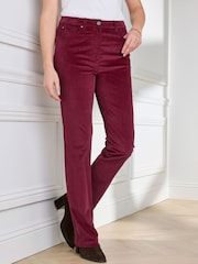 Cotton Traders Ruby Red Premium Pull On Cord Trousers 27 - Image 1 of 4