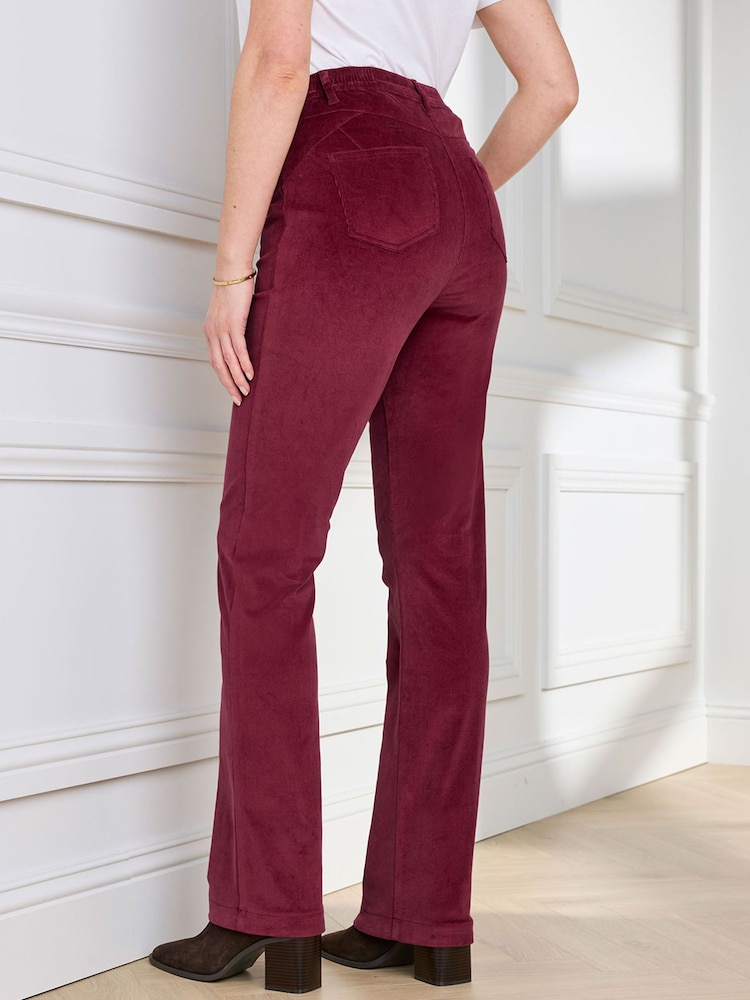 Cotton Traders Ruby Red Premium Pull On Cord Trousers 27 - Image 4 of 4