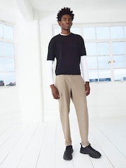 Neutral Relaxed Tapered EDIT Twill Cargo Trousers - Image 2 of 10