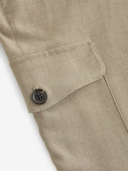 Neutral Relaxed Tapered EDIT Twill Cargo Trousers - Image 8 of 10