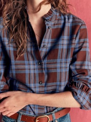 Boden Brown Sienna Frill Cotton Shirt - Image 2 of 5