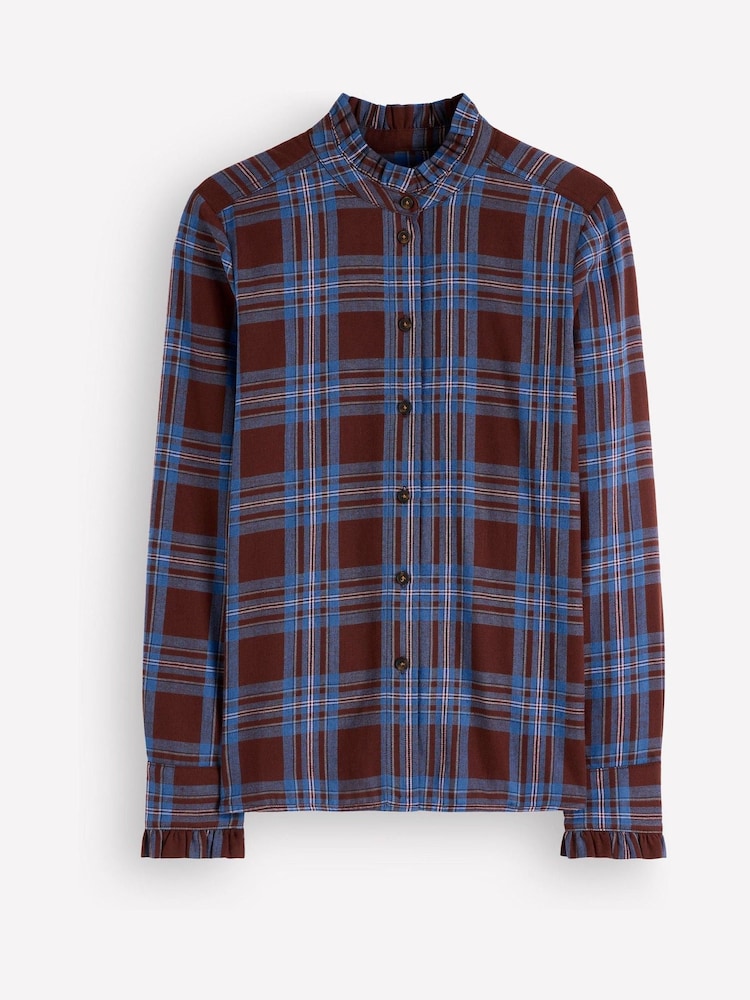 Boden Brown Sienna Frill Cotton Shirt - Image 5 of 5 Boden Brown Sienna Frill Cotton Shirt - Image 5 of 5