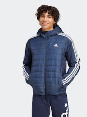 adidas Terrex Blue Essentials 3-Stripes Insulated Hooded Hybrid Jacket - Image 1 of 7