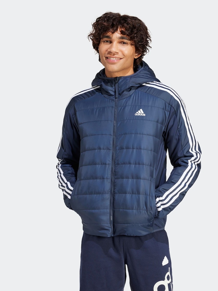 adidas Terrex Blue Essentials 3-Stripes Insulated Hooded Hybrid Jacket - Image 1 of 7