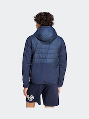 adidas Terrex Blue Essentials 3-Stripes Insulated Hooded Hybrid Jacket - Image 2 of 7
