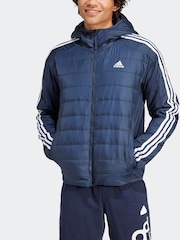 adidas Terrex Blue Essentials 3-Stripes Insulated Hooded Hybrid Jacket - Image 3 of 7