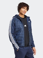 adidas Terrex Blue Essentials 3-Stripes Insulated Hooded Hybrid Jacket - Image 4 of 7