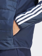 adidas Terrex Blue Essentials 3-Stripes Insulated Hooded Hybrid Jacket - Image 6 of 7