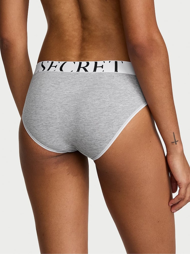 Victoria's Secret Black/Grey/Nude/White/Pink Hipster 5 Pack Exploded Logo Cotton Knickers - Image 3 of 3 Victoria's Secret Black/Grey/Nude/White/Pink Hipster 5 Pack Exploded Logo Cotton Knickers - Image 3 of 3
