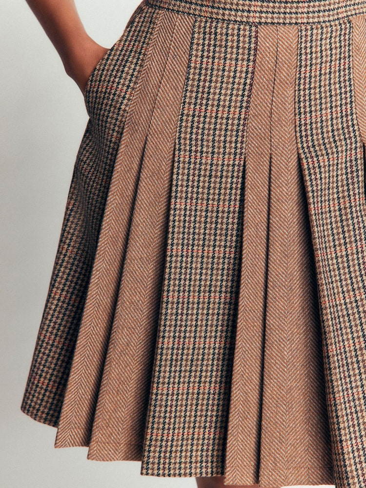 브라운 - Boden Multi Panel Wool Blend Skirt - 6의 이미지 2