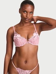 Victoria's Secret Black Push Up Angel Velvet Embroidery Bra - Image 2 of 3