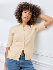 Cotton Traders Fine Knit Short Sleeve Cardigan - Image 1 of 4