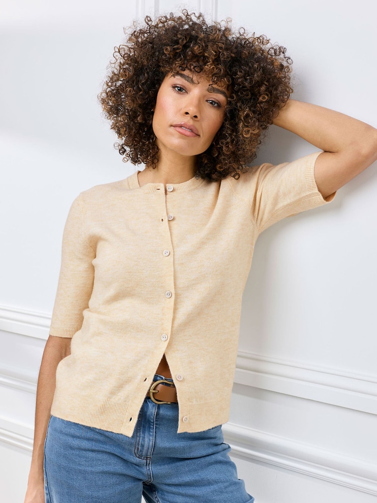 Cotton Traders Fine Knit Short Sleeve Cardigan - Image 1 of 4
