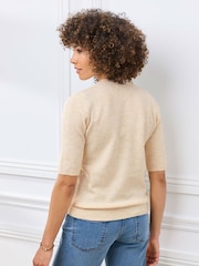 Cotton Traders Fine Knit Short Sleeve Cardigan - Image 3 of 4