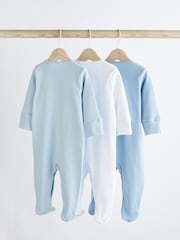 Blue/White 3 Pack Baby Sleepsuits (0-2yrs) - Image 2 of 13