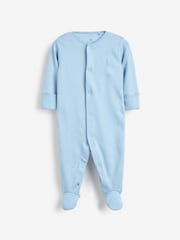 Blue/White 3 Pack Baby Sleepsuits (0-2yrs) - Image 5 of 13
