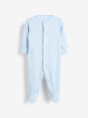 Blue/White 3 Pack Baby Sleepsuits (0-2yrs) - Image 6 of 13