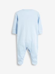 Blue/White 3 Pack Baby Sleepsuits (0-2yrs) - Image 7 of 13
