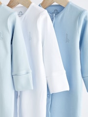 Blue/White 3 Pack Baby Sleepsuits (0-2yrs) - Image 8 of 13