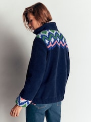 Boden Dark Blue Alnwick Borg Jacket - Image 3 of 6