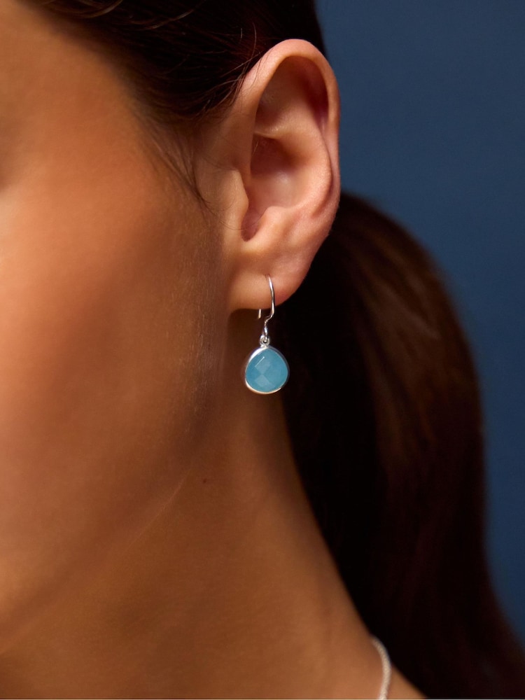Accessorize 925 Sterling Silver Quartz Drop Earrings - Image 2 of 2 Accessorize 925 Sterling Silver Quartz Drop Earrings - Image 2 of 2