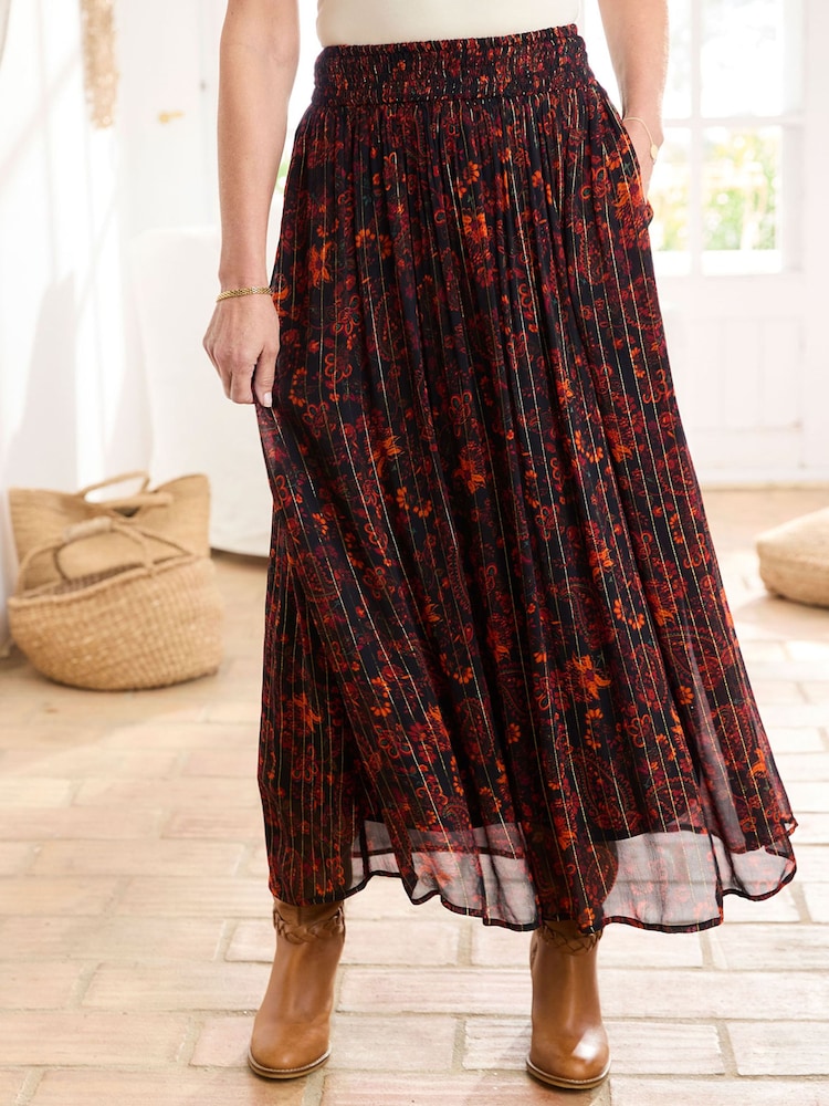 Cotton Traders Black Chiffon Maxi Skirt - Image 1 of 4 Cotton Traders Black Chiffon Maxi Skirt - Image 1 of 4