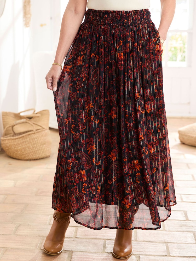 Cotton Traders Black Chiffon Maxi Skirt - Image 2 of 4 Cotton Traders Black Chiffon Maxi Skirt - Image 2 of 4