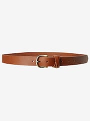 Chocolate Brown Leather Jeans Belt - Image 1 of 3