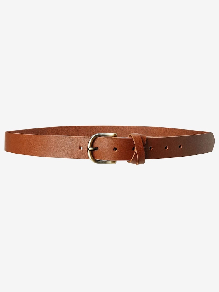 Chocolate Brown Leather Jeans Belt - Image 1 of 3