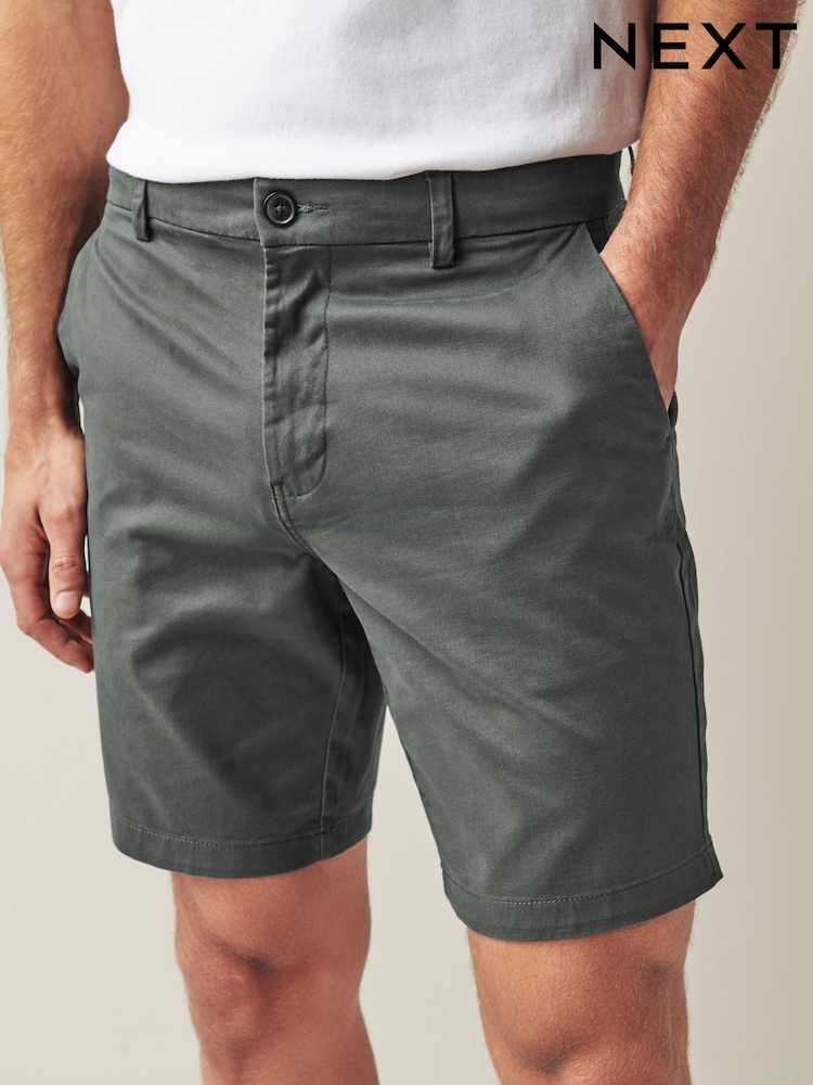 Gris antracita - Corte recto - Pantalones cortos chinos elásticos - Imagen 12 de 12 Gris antracita - Corte recto - Pantalones cortos chinos elásticos - Imagen 12 de 12