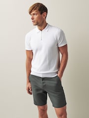 Charcoal Grey Straight Fit Stretch Chinos Shorts - Image 5 of 10