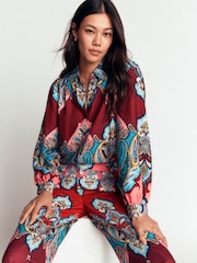 Boden Red Long Sleeve Viscose Shirt - Image 1 of 6