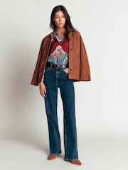 Boden Red Long Sleeve Viscose Shirt - Image 5 of 6